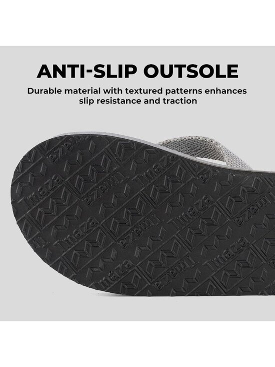 Men\'s Light Grey Flip Flops With Arch Support Summer Outdoor Beach Sandals
